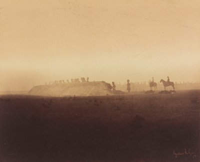 Manobras de cavalaria, Campo de Châlons, 1857 (foto) de Gustave Le Gray