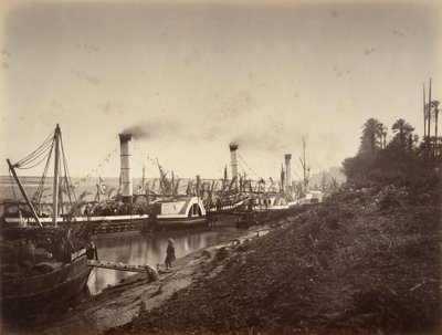 Festa de S. A. Ismail Pasha a bordo dos barcos de LL. Para A. les princes, janeiro de 1867, 1867. de Gustave Le Gray