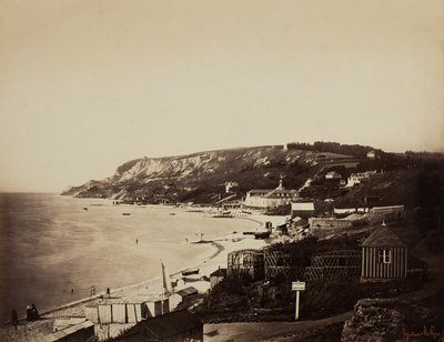 A praia de Sainte-Adresse, com os Banhos Dumont de Gustave Le Gray