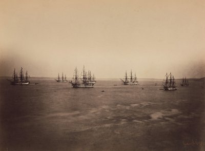As frotas francesa e inglesa, Cherbourg, agosto de 1858. de Gustave Le Gray