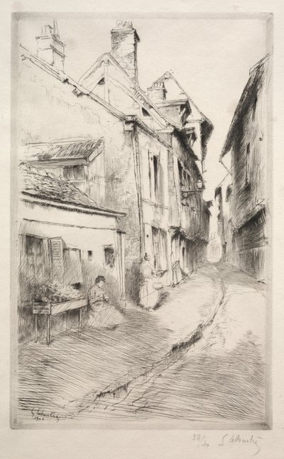 Rua da escola em Troyes de Gustave Leheutre