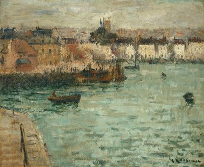 Em frente ao porto de Dieppe; Antes de Porte de Dieppe, 1918-1920 de Gustave Loiseau