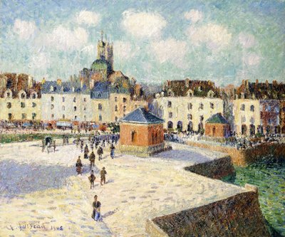 O cais de Dieppe na luz solar, 1905 de Gustave Loiseau