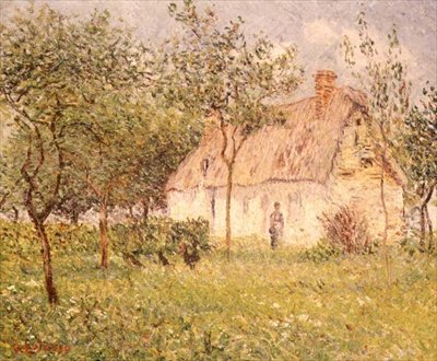 A casa de campo de colmo de Gustave Loiseau