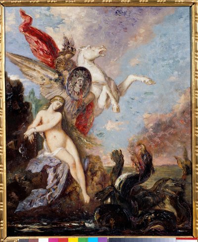 Andromede chainee to a rock is delivree by Persee Painting by Gustave Moreau (1826-1898) de Gustave Moreau