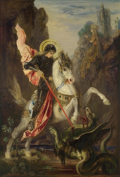 São Jorge e o dragão. 1889-90 de Gustave Moreau