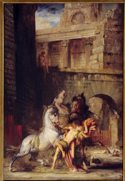 Diomede Devore por Seus Cavalos Pintura de Gustave Moreau (1826-1898) 1865 Sol. 1,38x0,84 m Rouen, Musee des Beaux Arts de Gustave Moreau