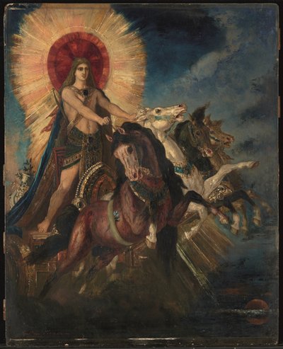 O carro de Apolo ou Phoebus-Apollo (óleo sobre painel) de Gustave Moreau