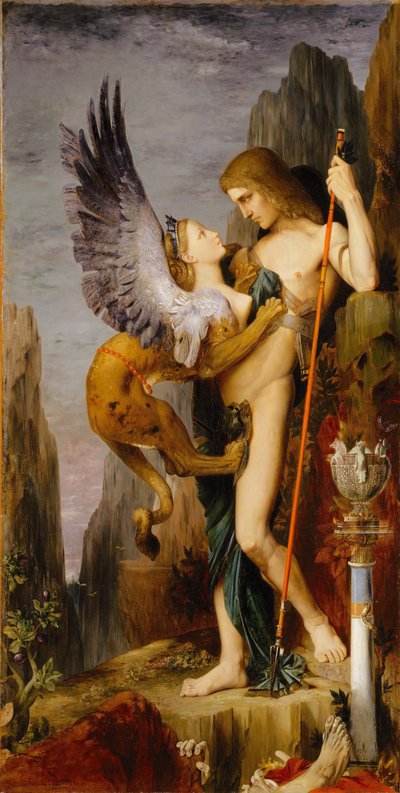 Édipo e a Esfinge de Gustave Moreau