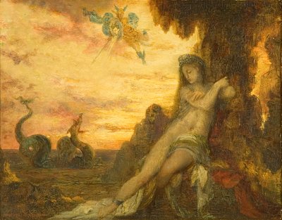 Perseu e Andrômeda, c.1870 (óleo no painel) de Gustave Moreau