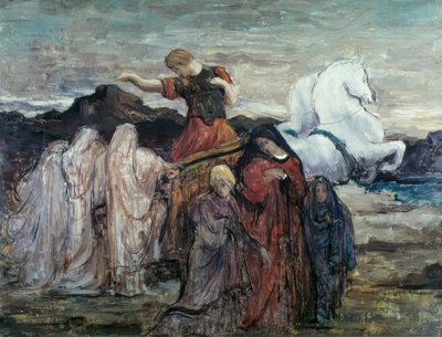 Phaëton e três mulheres. Cena mitológica) de Gustave Moreau