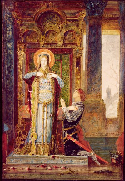 Santa Isabel da Hungria, ou O Milagre das Rosas, 1879 de Gustave Moreau