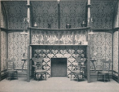 Ingle-Nook desenhado por G. Serruier, 1898 de Gustave Serrurier Bovy