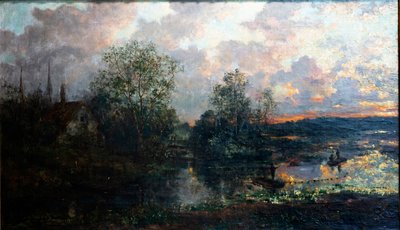 Paisagem com um pequeno Barquinho de Gustave de Duyts