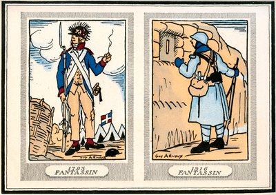 "É ajoelhar-se à sua frente" dizem os nossos generais entusiastas dos seus Cabeludos. 1914-1917 (gravados) de Guy Arnoux
