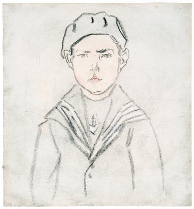 Rapaz com fato de marinheiro (giz de cor sobre papel) de Gwen John