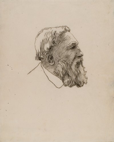 Cabeça de Rodin (carvão sobre papel) de Gwen John