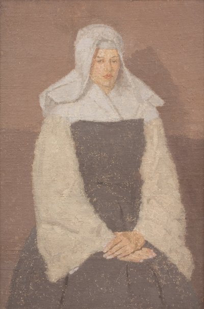 Retrato de uma jovem freira, c. 1918-19 (óleo sobre tela) de Gwen John