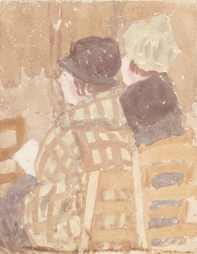 Duas mulheres sentadas na igreja (aguarela sobre papel) de Gwen John