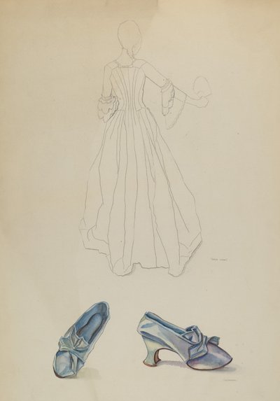 Vestido e chinelo, c. 1936. de Gwyneth King