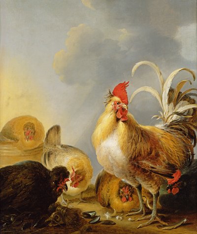 Um grupo de aves de capoeira, 1643 de Gysbert Hondecoeter