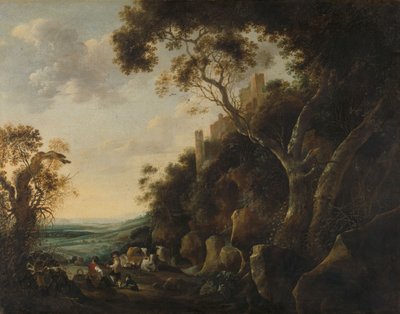 Paisagem com pastores de Gysbert Hondecoeter