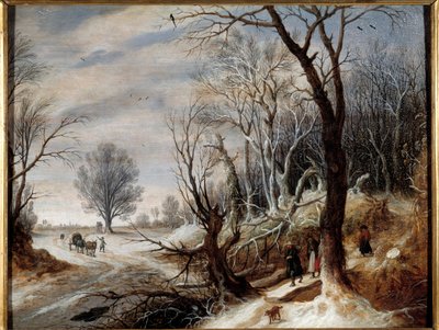 Pintura de Paisagem de Neve de Gysbrecht Lytens (1586-1656) Século XVII. Museu de Belas Artes de Quimper de Gysbrecht Lytens or Leytens