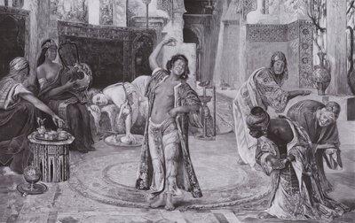 Entretenimento no harém (litho) de Gyula Tornai