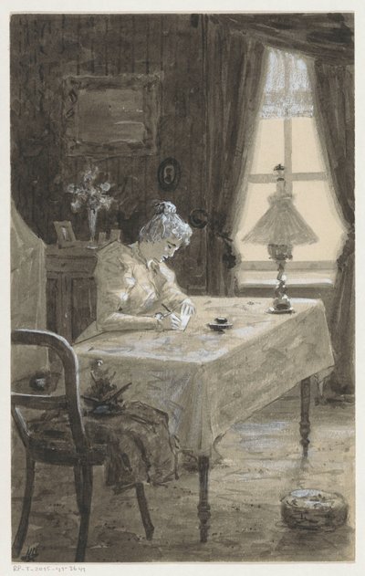 Mimi escreve uma carta de H.C. Louwerse (signed by artist)
