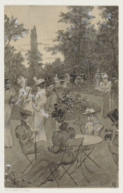 Pessoas recreativas em um parque de H.C. Louwerse (signed by artist)