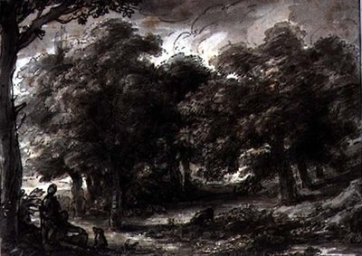Paisagem arborizada, com figuras de H.F. 1751 1812 Aylesford