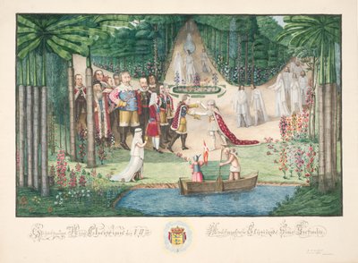 A recepção de Christian VII em Elysium por seus ancestrais de H.G. Beenfeldt