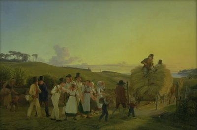 Agricultores voltam para casa do campo com a última carga de grãos de H.J. Hammer