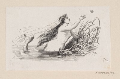 Ilustração para "A Pequena Sereia" em H.C. Andersen, "Contos de fadas e histórias", Volume 1 de H.P. Hansen