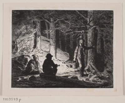Ilustração para "Uma Noite de Verão no Bosque dos Gancho" de H.P. Hansen