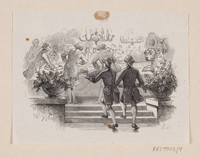 Ilustração para "Fireworks" em H.C. Andersen, "Contos de fadas e histórias", Volume 1 de H.P. Hansen