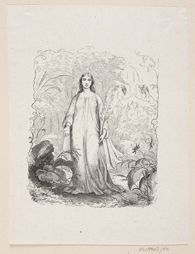 Ilustração para "O Jardim do Paraíso" em H.C. Andersen, "Contos de fadas e histórias", Volume 1 de H.P. Hansen
