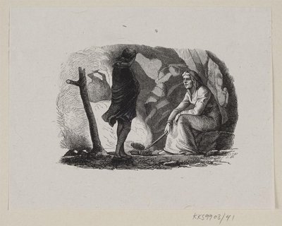 Ilustração para "O Jardim do Paraíso" em H.C. Andersen, "Contos de fadas e histórias", Volume 1 de H.P. Hansen