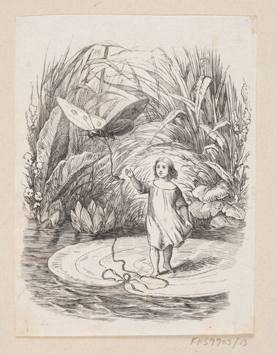 Ilustração para "Tommelise" em H.C. Andersen, "Contos de fadas e histórias", Volume 1 de H.P. Hansen