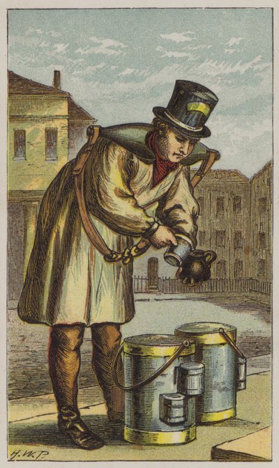 Milkman (cor litho) de H.W. (after) Petherick