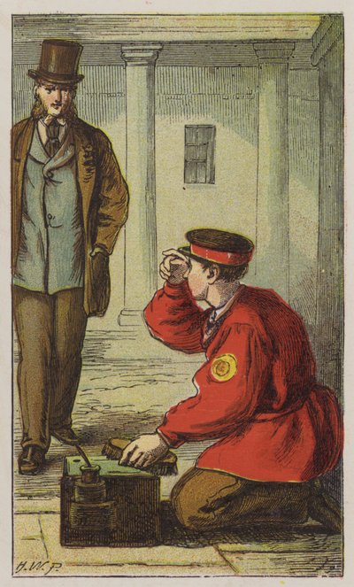 Shoeblack (cor litho) de H.W. (after) Petherick