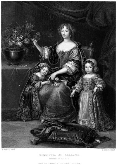 Henrietta de Orleans, filha de Carlos I, século XIX. de H. Bourne