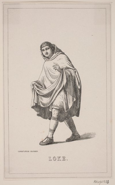 Loki. Ilustração para a História da Dinamarca de Fabricius 1, 108. de H. C. Henneberg