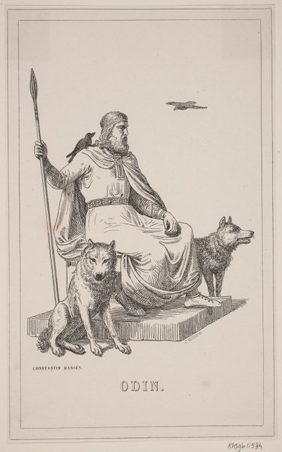 Odin. Ilustração para a História da Dinamarca de Fabricius 1, 112. de H. C. Henneberg