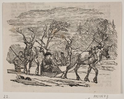 Passeio de trenó com renas de H. C. Henneberg