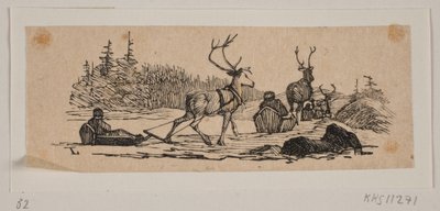 Passeio de trenó com renas de H. C. Henneberg