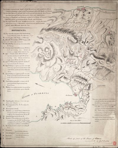 Esboço de uma parte da ilha da Córsega de H. Dundas