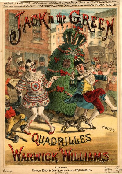 Música para "Jack in the Green Quadrilles" de Warwick Williams, publicada por Francis Bros. & Day (cor litho) de H. G. Banks