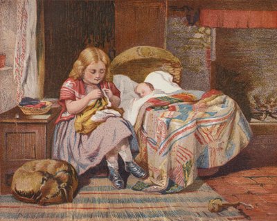 Ajuda da mãe (litografia a cores) de H. Garland