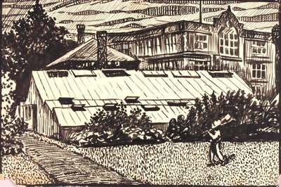 Sem título (Figura e edifícios) de H. Lyman Sayen